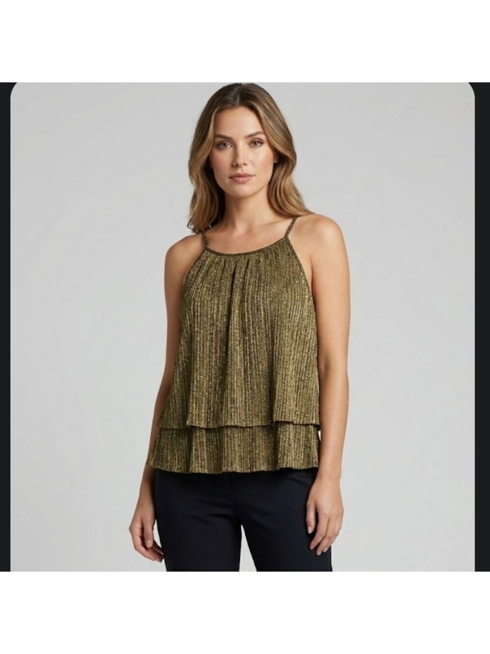 a.n.a Gold Layered Sleeveless Top